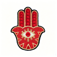 Patch brodé Main de Hamsa et Œil protecteur, Applique amulette porte-bonheur bohème pour veste, chapeau, sac à dos, vêtements ethniques spirituels