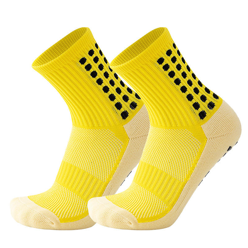 Wholesale Autumn Knitted Crew Anti-Slip Breathable Body Custom Logo Men's Football Sport Socks