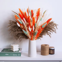 Offre Spéciale – Bouquet de Fleurs Séchées Style Bohème de Haute Qualité : Herbe de Lapin, Gypsophile et Petite Herbe de la Pampa pour Noël