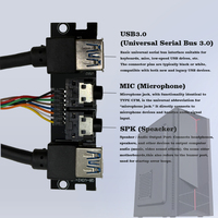 Caja de Ordenador de Alta Calidad con Interfaz Frontal, Audio, Micrófono, Doble USB 3.0, Panel Frontal SPK MIC, Cable de Chasis Rápido