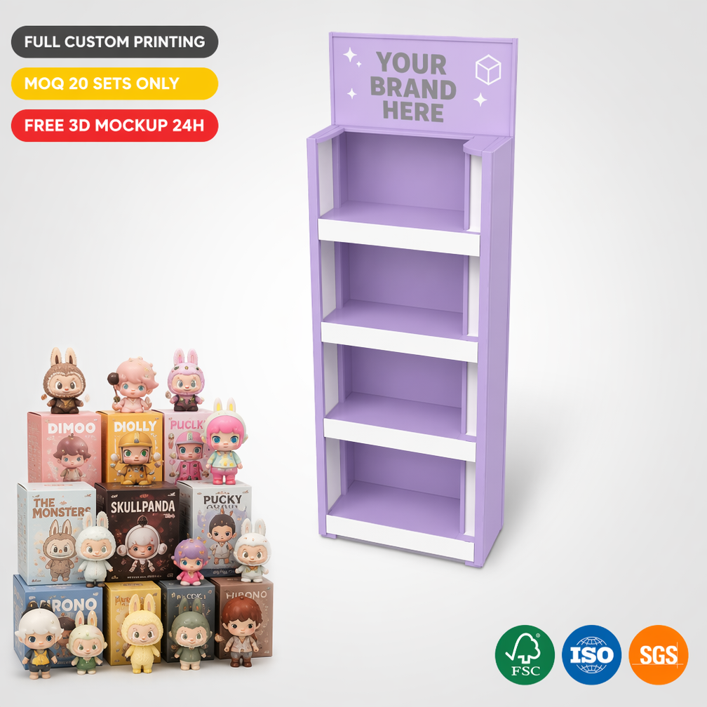 Apache Custom Figure Display Rack 4-Way 4-Tier Metal Anime Merchandiser Knock Down Rotating Stand for Hobby Store OEM ODM — view 2