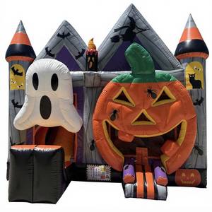 Castillo Inflable Personalizado de Halloween en Venta - Castillo Inflable Moderno de Lujo con Tobogán y Piscina de Pelotas en Colores Pastel Macaron - Product Image 5