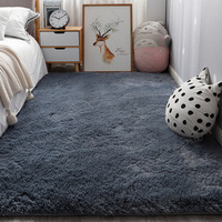 Tapis en polyester soyeux - Utilisation pour salon, chambre, bureau - Couleur unie minimaliste, antidérapant, facile d'entretien, lavable à la main