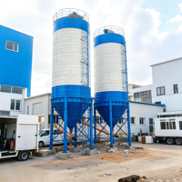Silo à ciment vertical de 100 tonnes |   Réservoir de stockage de poudre boulonné avec convoyeur à vis pour centrale à béton