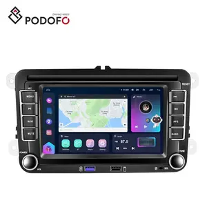 Podofo 8 + 128G Carplay 8核心安卓13车载收音机2 Din 7英寸QLED智能语音/全球定位系统/无线网络/英国电信/4G/数字信号处理器/大众/波罗高分辨率