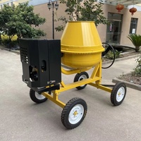 Bétonnière mobile sur roues 6-8m³/h, mélangeur de ciment et de mortier portable pour chantier de construction