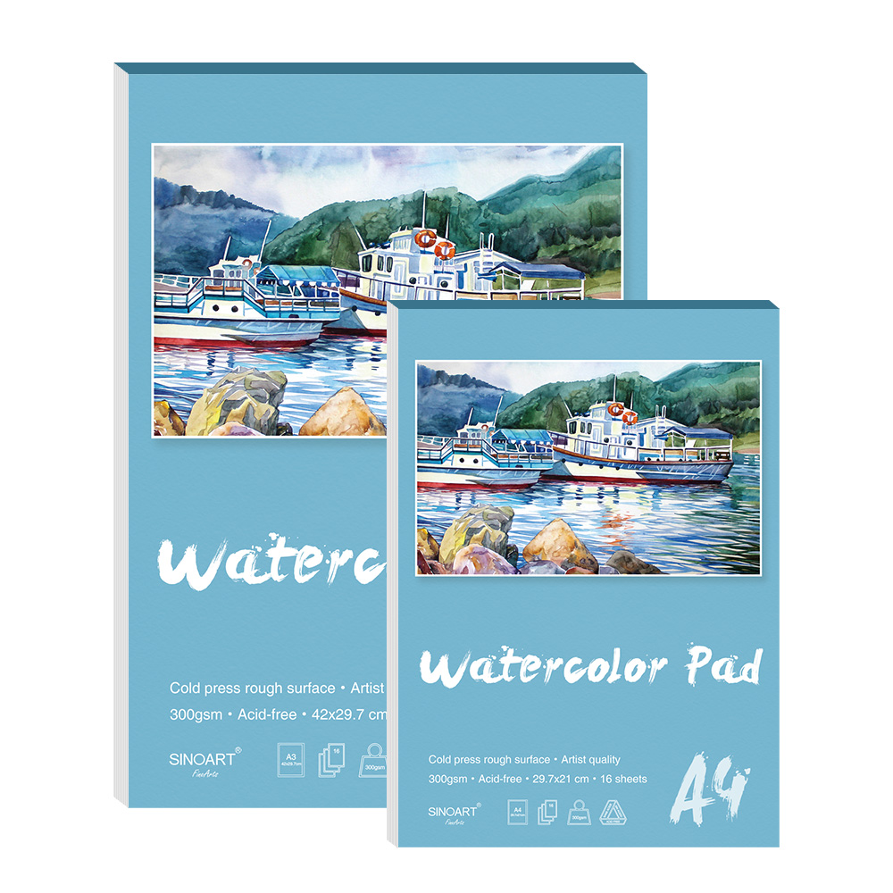 Sinoart watercolor pad 300g almofada de papel, personalizado para desenho de papel