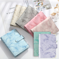 Vente en gros de carnet de taille A6 imprim￩ sur marbre reliure ￠ anneaux spirale planificateur budg￩taire avec autocollants