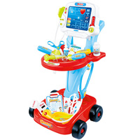 Kit de chariot de docteur pour enfants avec stéthoscope Manteau de docteur Light X-Ray Double-Decker Trolley Halloween Doctor Costume Play Set Toys