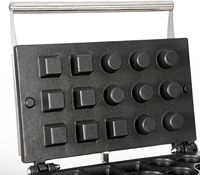 Machine à Gaufres Commerciale Mini-Grille 15 Tartelettes, Appareil à Petites Bouchées de Gaufres pour Enfants, Réalise des Mini-Gaufres Carrées et Circulaires