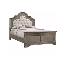 Lit double en chêne massif de style américain, antique français, rétro, haut de gamme, pour hôtel de luxe, fabriqué en Chine
