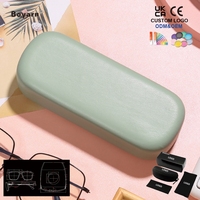 Boîte à lunettes en cuir PU multicolores de couleur macaron Boyarn, logo personnalisé, étui à lunettes de soleil de luxe