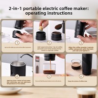 Machine à café portable manuelle à capsules avec fonction expresso, compacte et idéale pour les voyages, pour la maison et le bureau