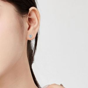 Dylam Luxury Fashion <b>Fine</b> Women Jewelry S925 Silver Rhodium Plated Sparkle Heart Shape 5A Cubic Zirconia Diamond <b>Stud</b> <b>Earrings</b> - Product Image 2