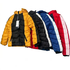 Veste matelassée à capuche pour enfants de 6 à 16 ans, couleur contrastée, épaisse et chaude, fermeture éclair, pour garçons et filles - Product Image 1