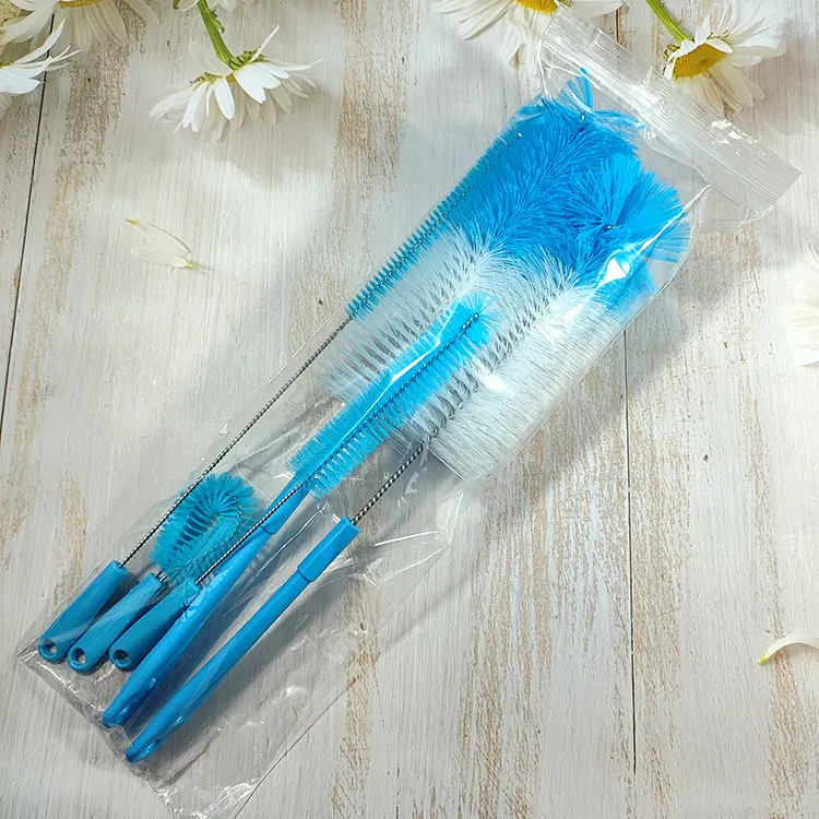 Wholesale Long Handle Stainless Steel Water Bottle Nylon Cleaner Tumbler Cup Scrubbing Cleaning Brush