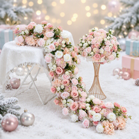 Chemin de table floral moderne en soie artificielle 100 cm, rangée de fleurs personnalisée pour décoration de mariage de luxe