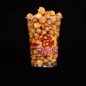 Wadah Popcorn Sekali Pakai Cetakan Kustom Ember Popcorn Plastik Transparan