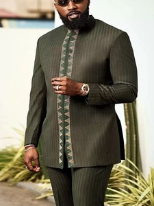 Bộ đồ nam 2 mảnh họa tiết châu Phi, size S-3XL, áo dài tay in hình báo phối vải, quần nam mặc thường ngày - Product Image 2