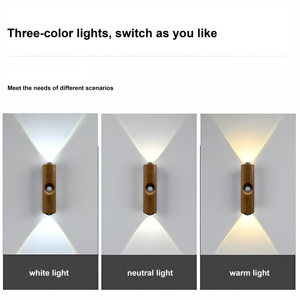 No Drill PIR Human <b>Sensor</b> LED Night Lamp, 3 CCT Adjustable Dual Head Wall <b>Light</b> for Bedroom Corridor Cabinet Decoration - Product Image 2