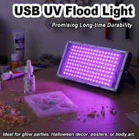 Reflector LED UV con Retroiluminación USB de 50W 100W 150W 395nm, Resistente al Agua, para Curado de Resina, Pintura Fluorescente, Fiestas y Arte que Brillan en la Oscuridad