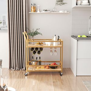 من ذهب Ama zon ، مع 2 رفوف بالمرايا ، حوامل نبيذ زجاجية ، بار منزلي - Product Image 4