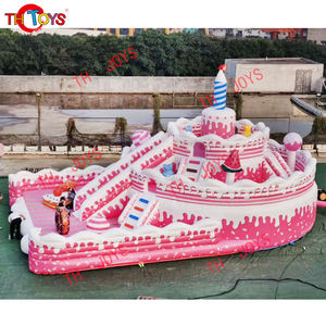 <span class=keywords><strong>Location</strong></span> de gâteau d'<span class=keywords><strong>anniversaire</strong></span> à thème en PVC rose Jumping Castle Bounce House - Product Image 3