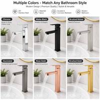 Robinet de lavabo de salle de bain monotrou monotrou carré noir mat à montage sur comptoir avec mitigeur à poignée unique, cartouche céramique, en acier inoxydable 304, pour salle de sport