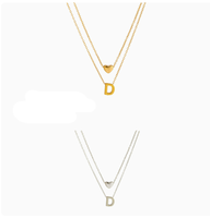 Collar con Letras del Alfabeto en Forma de Corazón de Acero Inoxidable, para Hombre y Mujer, Accesorios Transfronterizos, Gran Venta