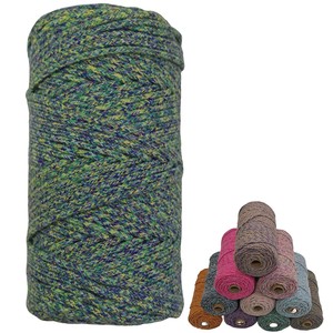 Ropemate Corde tressée colorée de 3,5 mm, 10 couleurs, bicolore, corde de macramé faite à la main, rouleau de 100 m - Product Image 5
