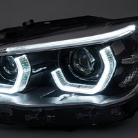 Phare avant automobile 24V 100W 6500Lm à double lentille avec anneau lumineux LED pour BMW X1 F48, voiture, camion, bus, modification, remplacement