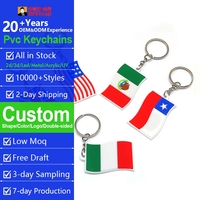 Llavero de PVC 2D con Bandera de País, Forma Personalizada, Bajo MOQ, Directo de Fábrica, para Regalo de Eventos Deportivos de Selecciones Nacionales