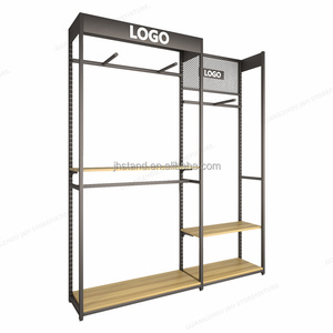Espositore per Abbigliamento in Acciaio Inox per Showroom, Scaffali per <span class=keywords><strong>Negozi</strong></span> di Abbigliamento Maschile in Legno, Arredamento per Boutique - Product Image 4
