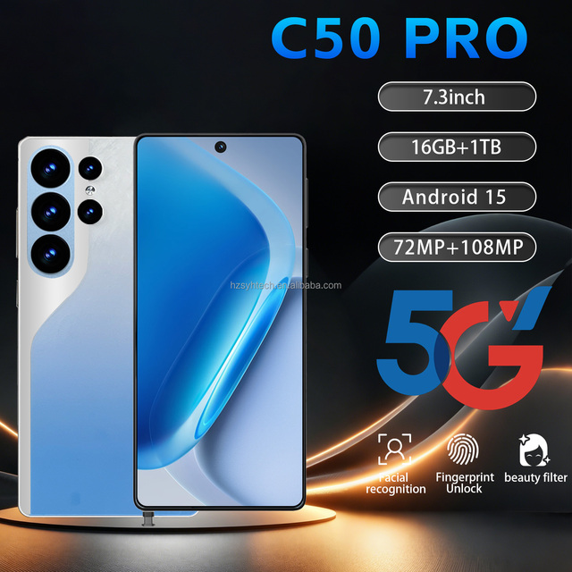 New Arrival Camon 50 Pro Global Version Cell Phone 7.3 Inch Octa Core 16GB+1TB Android15 5G Smartphone Cheap Unlocked Low Price