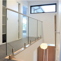 Spigot en acier inoxydable CE pour balustrade en verre sans cadre avec base carrée 50x50x160mm pour rampes d'escalier