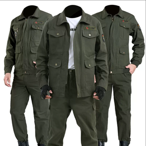 Tuta da lavoro in puro cotone da uomo primavera e autunno tuta da lavoro ispessita, auto riparazione saldatura abbigliamento da lavoro - Product Image 1