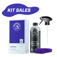 Kit de revêtement céramique au graphène 500 ml, soin hydrophobe pour voiture avec serviette et pulvérisateur, protection haute brillance, anti-UV et anti-taches
