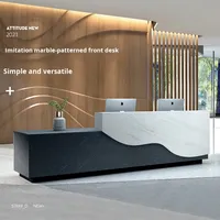 Petit bureau moderne en bois Comptoir de service à la clientèle MEUBLES DE BUREAU Réception de salon de beauté de haute qualité