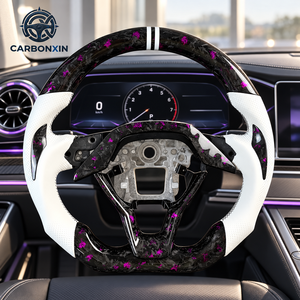 Volant sport en fibre de carbone forgé sur mesure, 3 branches, 40 mm, pour Civic 10e génération 2016-2023 - Product Image 4