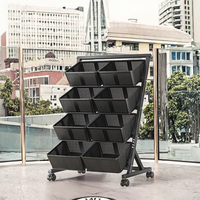 Chariot de cuisine roulant multifonctionnel et stable, organisateur de rangement polyvalent en plastique avec étagère métallique pour fruits et aliments – Vente chaude