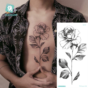Tatuaggi Temporanei per Adulti in Vendita, Disegni di Fiori Neri, Tatuaggio Impermeabile per Braccio Femminile, Adesivo Artistico per Corpo, per Donne e Uomini - Product Image 2