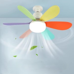 Hiện Đại <span class=keywords><strong>E27</strong></span> <span class=keywords><strong>LED</strong></span> Quạt Trần Ánh Sáng Sáu Lá Hoa Hình ABS Nhựa 3-Tốc Độ Cấu Hình Thấp Vô Cấp Thay Đổi Độ Sáng Điều Khiển Từ Xa Sống - Product Image 3