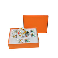 Service à thé créatif six tasses et six assiettes pour la maison, idéal pour le thé de l'après-midi, tasses à café 70 ml en porcelaine fine