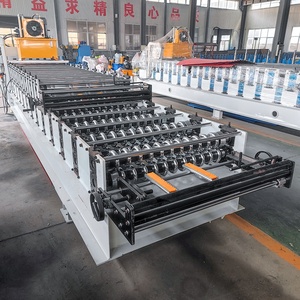 Azulejo de acero de color esmaltado 760 completamente automático de doble capa Popular de Zimbabue y máquina formadora de rollos de hoja de techo corrugado 762 - Product Image 4