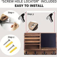 Étagère murale simple en bois, porte-clés mural, organiseur de courrier en bois, articles prêts à l'emploi Amazon pour le salon