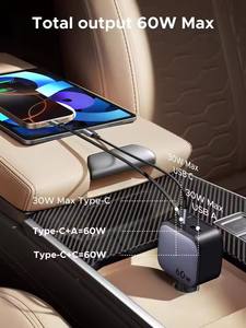 <span class=keywords><strong>Chargeur</strong></span> de voiture USB C portable UGREEN 60W avec câble rétractable, adaptateur allume-cigare 3 ports à charge rapide pour iPhone et écouteurs - Product Image 5