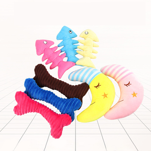 Cute Squeaky Durable Fish <strong>Bones</strong> Shape <strong>Soft</strong> Plush Pet <strong>Dog</strong> Toys Wholesale - Product Image 5