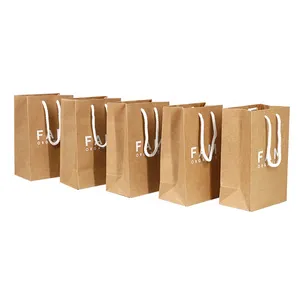 Paper Bag Gift Bag Wholesale Customized Christmas Gift Brown Small Brown Paper Bags With Flat Handles