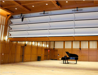 Cloison Acoustique Escamotable en Bois Massif, Design Moderne, Gain de Place, Rétractable au Plafond pour Salles de Sport, Théâtres, Hôtels, Écoles