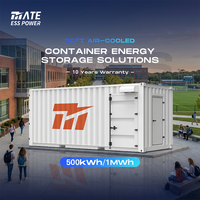 Système de stockage de batteries BESS refroidi par air MATE 20 pieds, conteneur de 500 kWh à 1 MWh, batterie au lithium, station d'énergie solaire pour campus universitaire